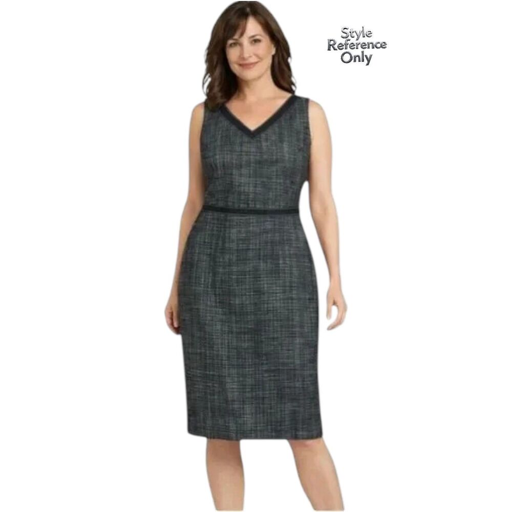 Ann Taylor Vintage 90s Wool Tweed Sheath Dress Sleeveless Size 12 Made in Korea